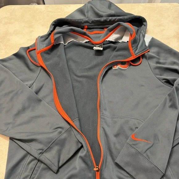 Nike KD Kevin Durant Therma-Fit Hoodie Jacket Gray Orange Mens Large - Picture 5 of 7
